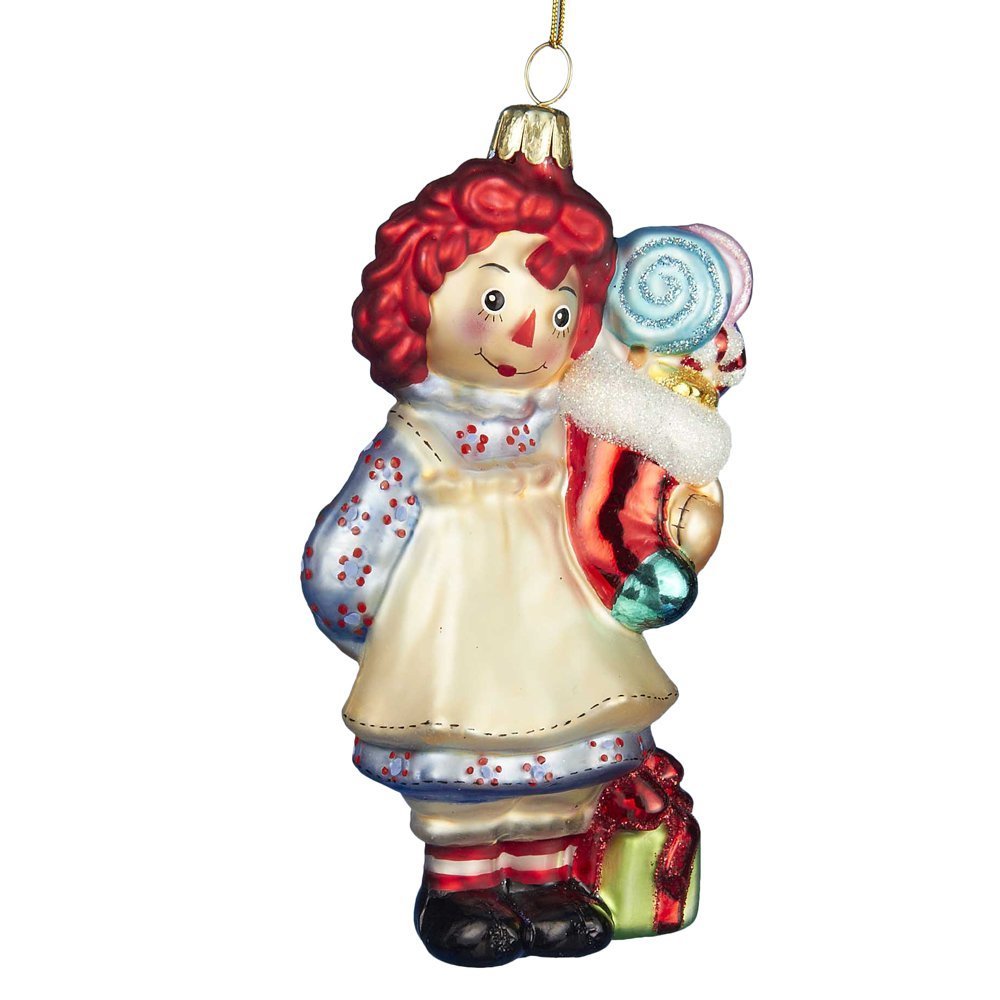 Amazon.com: Kurt Adler Glass Raggedy Ann Stocking Ornament, 5-Inch