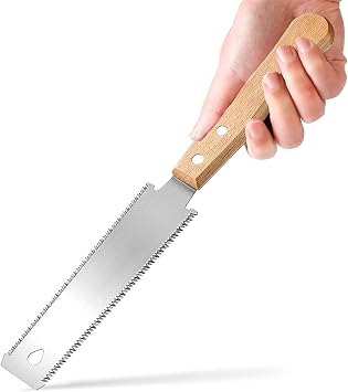 Japanese Hand Saw Wood Flush Cut Small Pull Saws for Woodworking, 11/16 TPI Fine Tooth Double Edge for Handmade DIY Pruning and Trimming 150MM