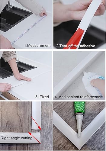 Miniatura 7 de Barrera de agua de 67 pulgadas para fregadero, protector contra salpicaduras de cocina, protector de agua de esquina de ducha para borde de bañera,