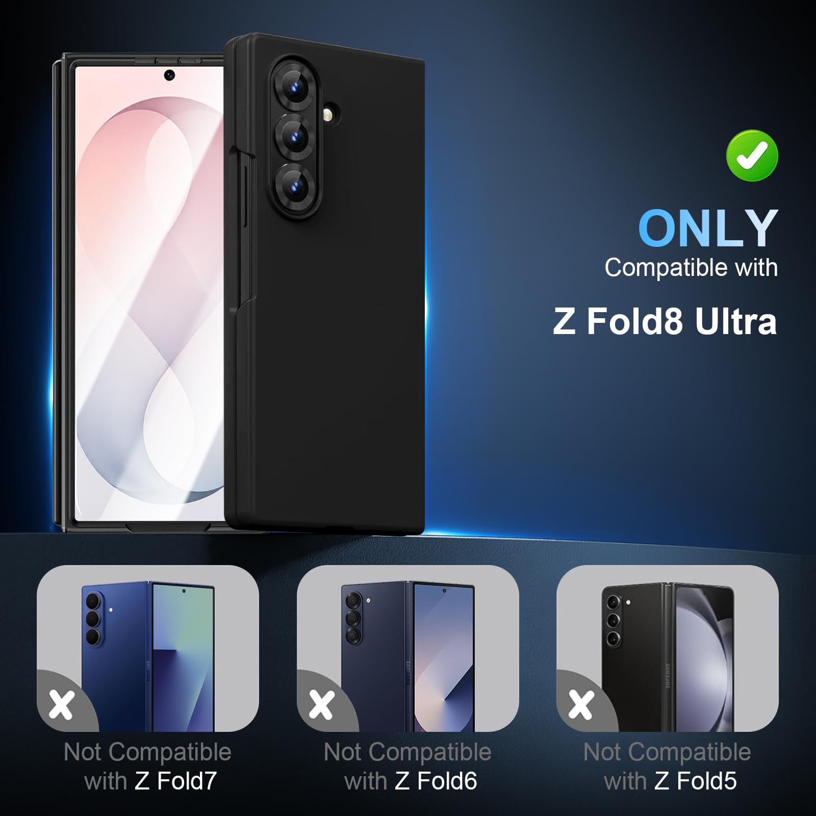 Croazhi Custodia per Samsung Galaxy Z Fold 8 Ultra, custodia magnetica pieghevole con pellicola protettiva frontale integrata, compatibile con Mag-Safe, cover rigida sottile, protezione a 360°