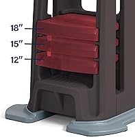 Vista 3 de Simplay3 Taburete Montessori de pie para niños pequeños con base estabilizadora resistente y plataforma ajustable, 20.5 pulgadas de profundidad x 26