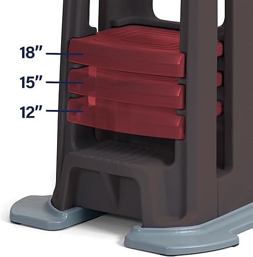 Miniatura 3 de Simplay3 Taburete de cocina Montessori de pie para niños pequeños con base estabilizadora resistente y plataforma ajustable, 20.5 pulgadas de
