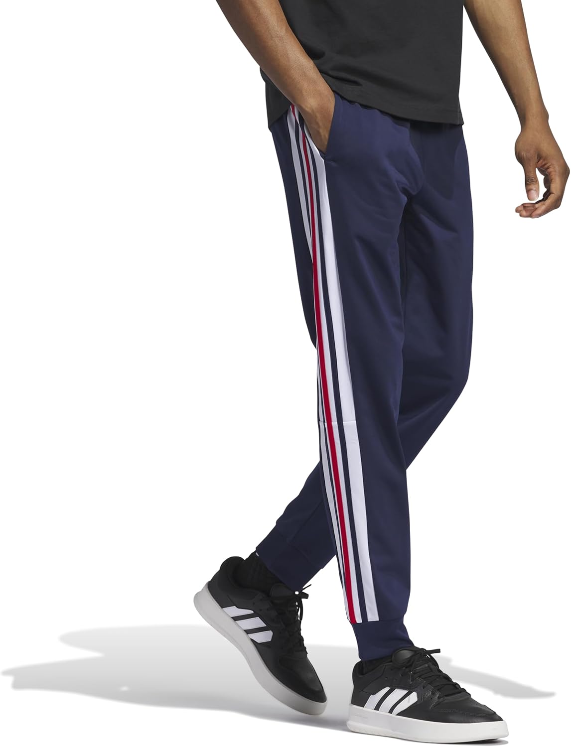 Adidas Mens Essentials Color Block Tricot Track Pants - Image 2