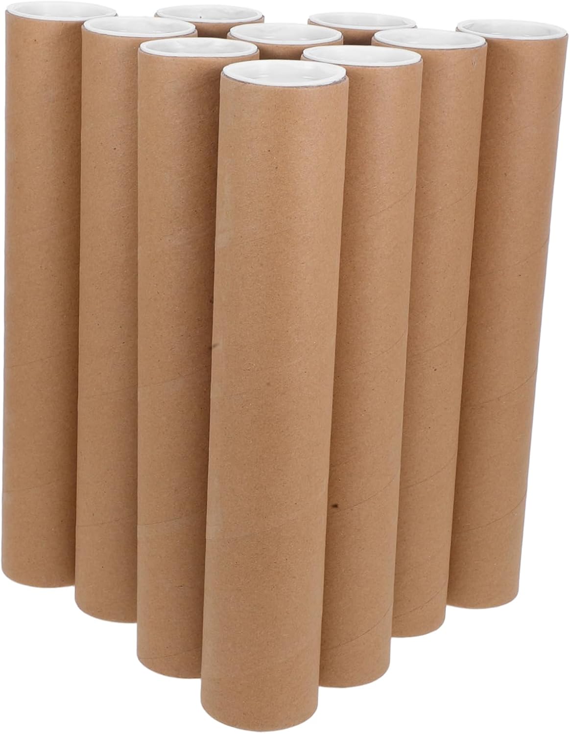 Alipis 10pcs Postal Cardboard Tubes with White Caps for Artwork Storage