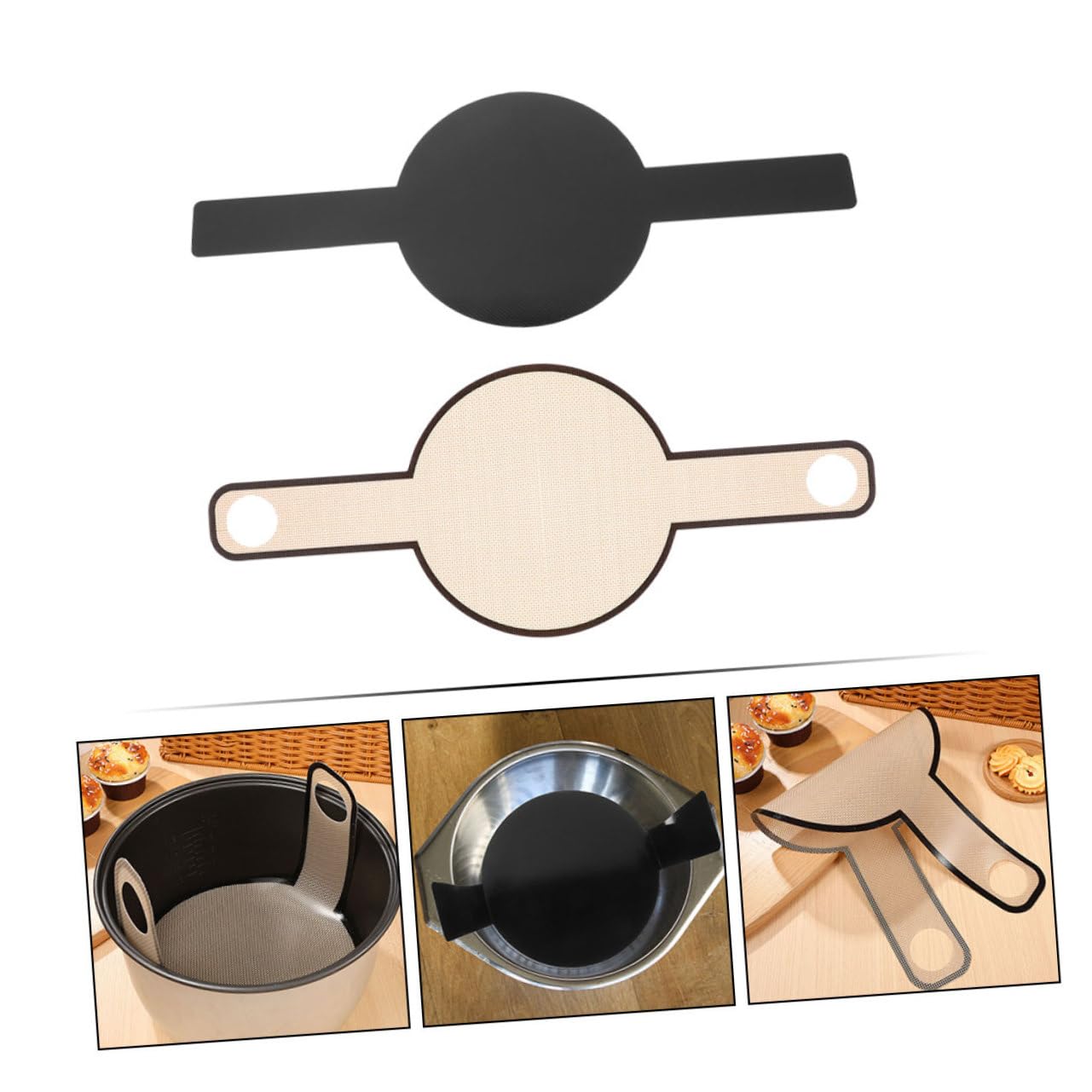 6stücke Silikon Backmatte Mit Langgriffen Wiederverwendbare Antihaft-brotbackunterlage Für Dutch Oven Hochtemperaturbeständig Leicht Zu Reinigen Für Zuhause Und Bäckereien