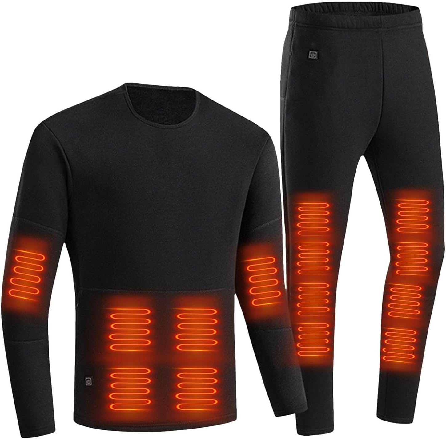[Avarrerog] 電熱インナー 上下セット メンズ インナー 長袖 冬 電熱トップス 電熱パンツ 22箇所発熱 裏起毛 洗濯可