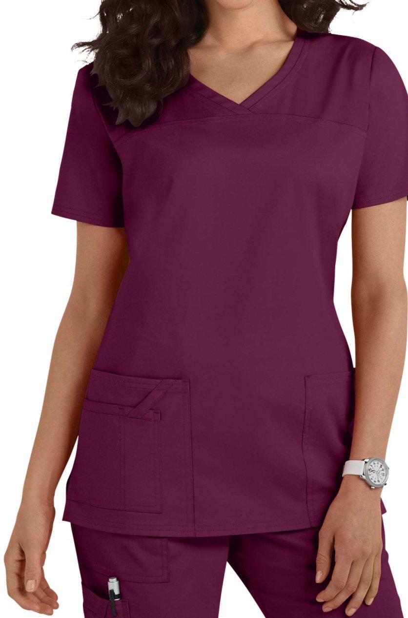 Smart Uniform Women's Wine 1122 V-Neck Scrub (L, )