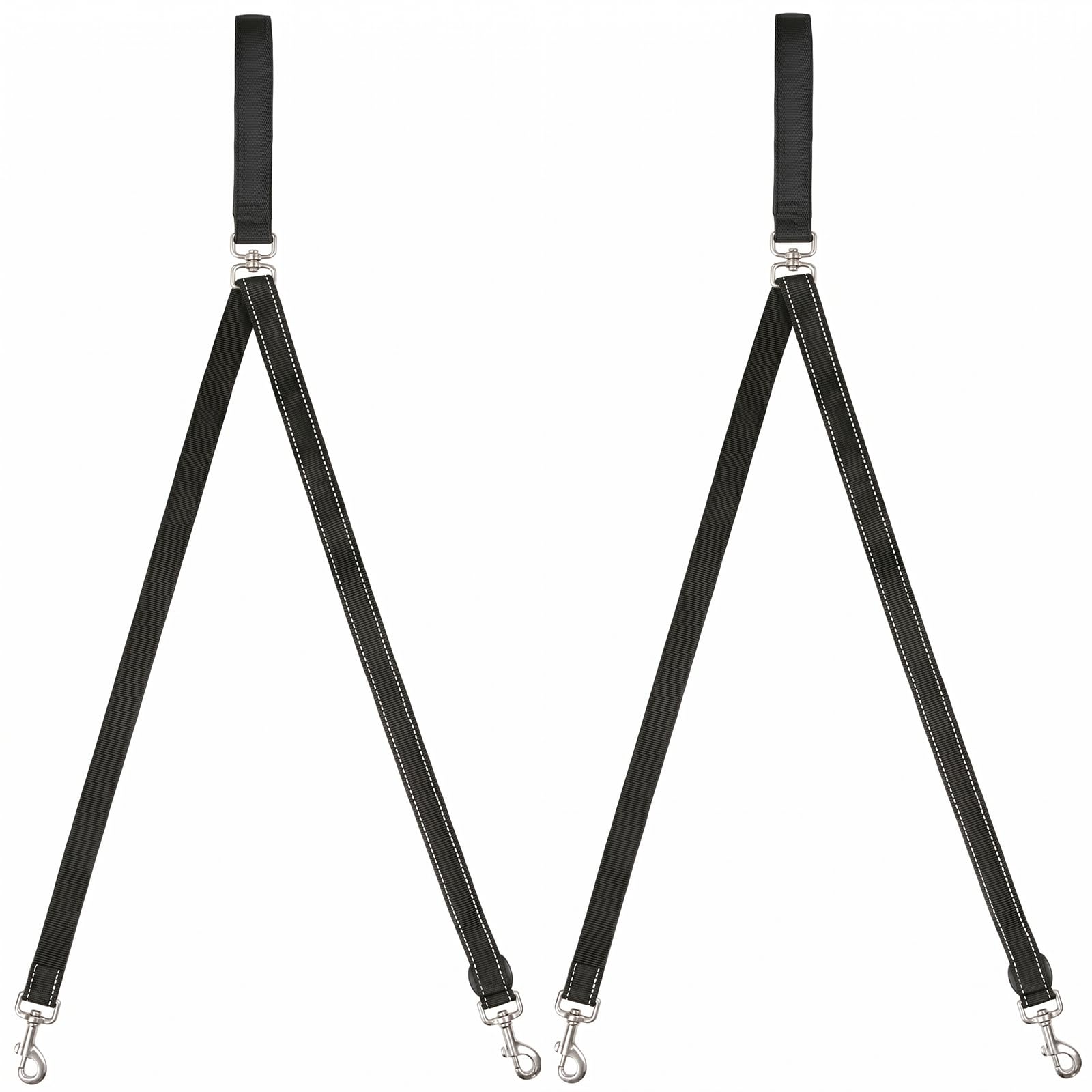 Hounyou 2 Pack Double Ended Lead for Dogs, 4 Ft No Pull Two Point Control Double Dog Leads for Meduim Large Dogs
