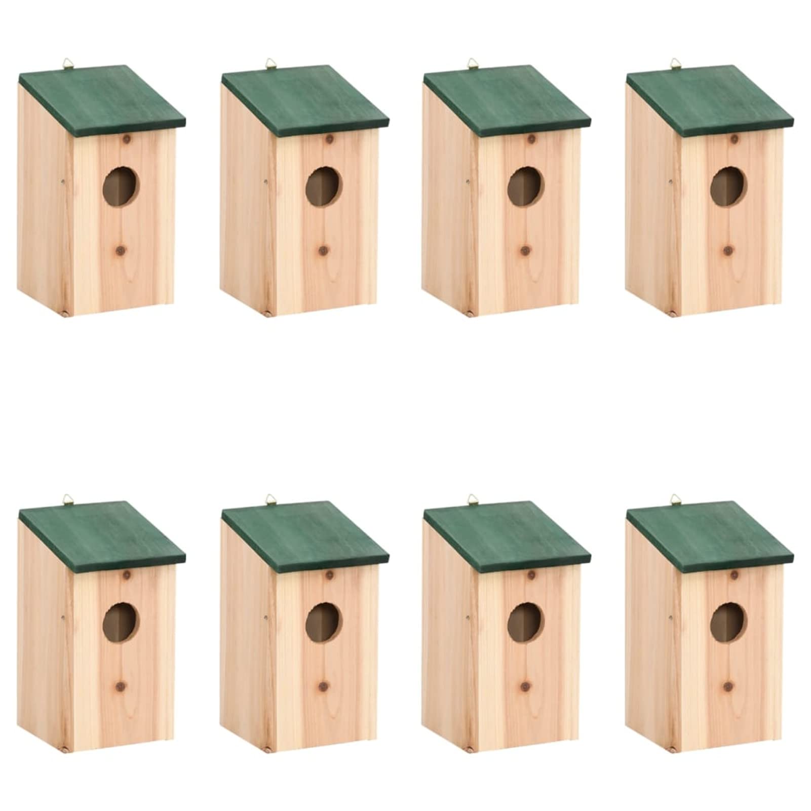 Brokky Casette per Gli Uccelli 8 pz in Legno 12x12x22 cm,Casetta per Uccelli - Nido Ideale per Uccelli Selvatici - Resistente alle Intemperie - Realizzata in Legno Massello 100% Naturale