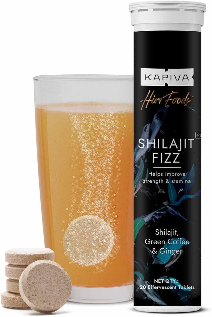 Kapiva Original Himalayan Shilajit Effervescent 20 Tablets | Boost Energy, Endurance & Stamina | Pure Shilajeet Energy Drink