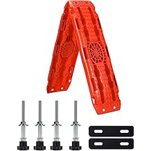 Recovery Traction Boards，42&rdquo;LX12&rdquo;W Recovery Tracks w/Jack Base, Tire Traction Ramps Mats w/ 4Pcs Mounting Kit, Car Traction Boards for 4x4 Accessories Off Road 4WD SUV Truck-Mud, Sand, Snow