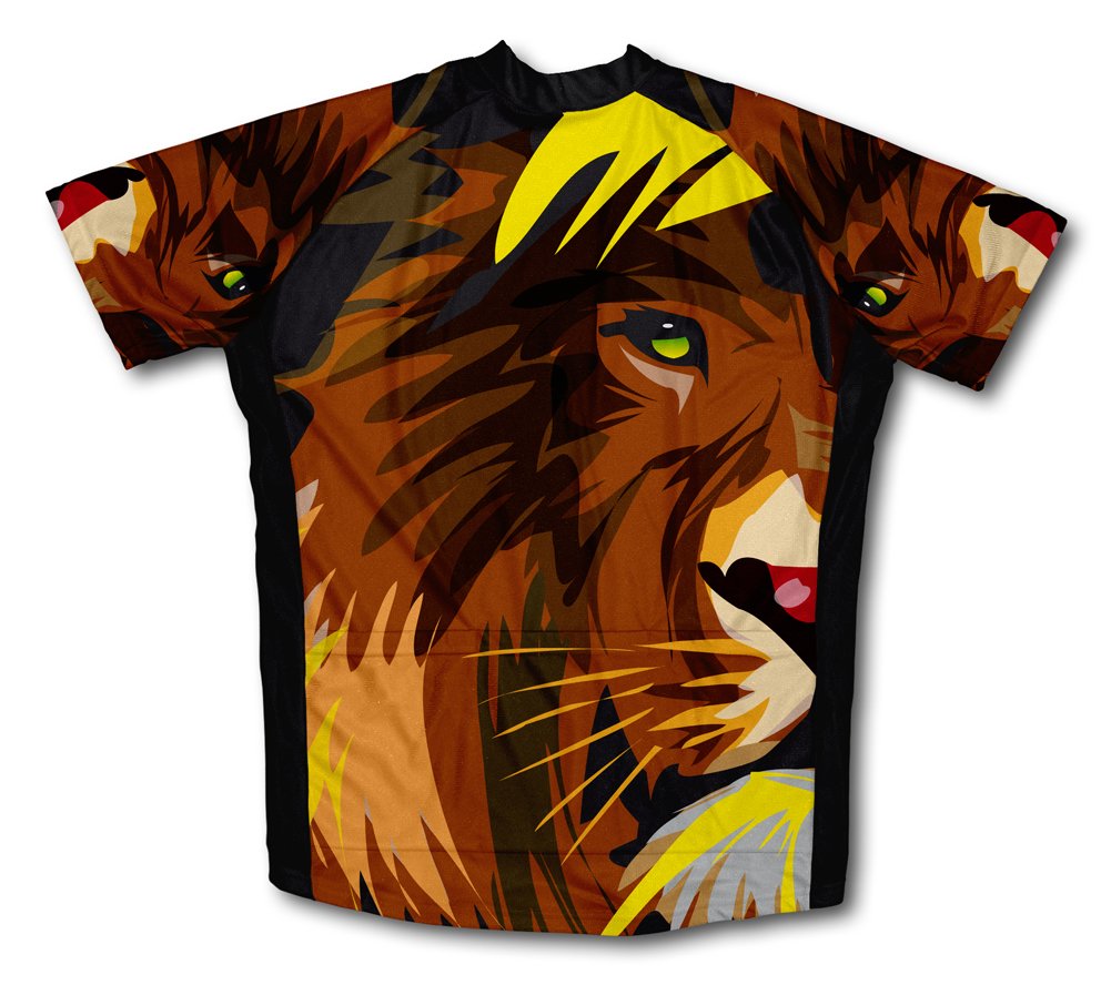 ScudoPro Lion Abstract Short Sleeve Cycling Jersey for Youth - Size M Black