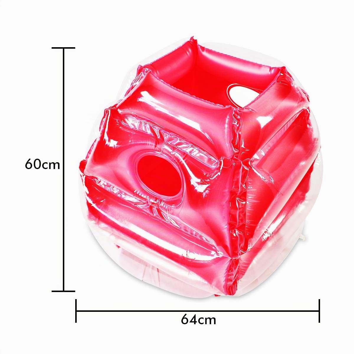 SUNSHINEMALL Lot de 2 balles Pare-Chocs, pour Enfants, Adultes, Patio, Aire de Jeux, pelouse, Grands Jouets gonflables pour l'été et l'extérieur, Rouge et Bleu, 60 cm
