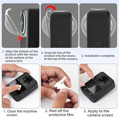 Miniatura 7 de 2 protectores de pantalla + protectores de lente para DJI OSMO 360, cubierta de pantalla de vidrio templado Ultra HD 9H película protectora