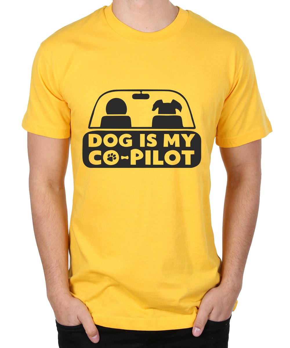 CaseriaMen's Round Neck Cotton Half Sleeved T-Shirt with Printed Graphics - Co-Pilot Pattern