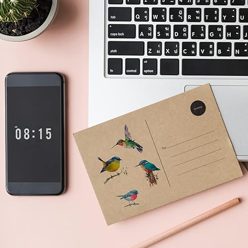 Miniatura 6 de 80 calcomanías transparentes de pájaros moscados, calcomanías para niños, calcomanías de pájaros de mascotas para álbumes de recortes, tarjetas,