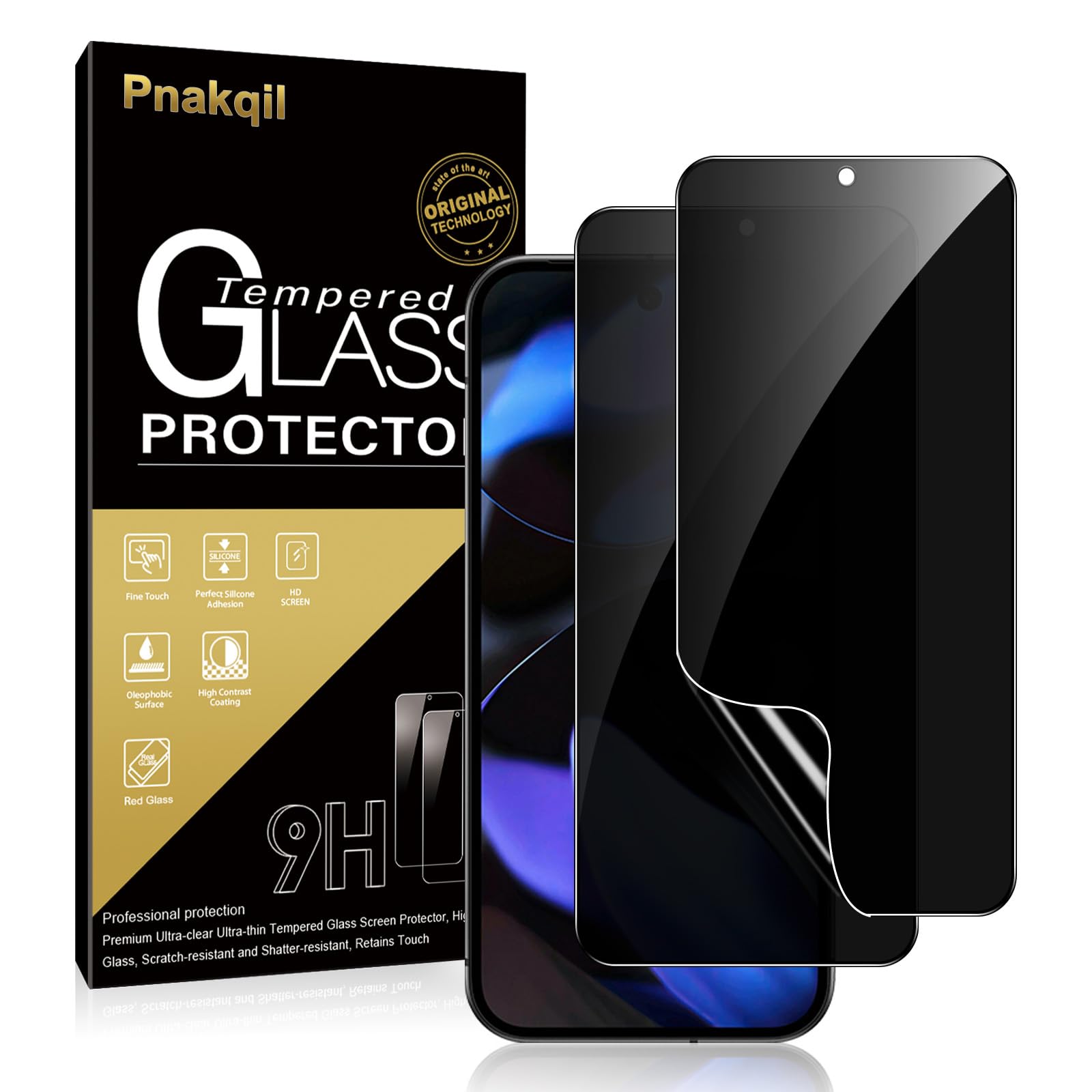 Privacy Pellicola Protettiva per Google Pixel 9 Pro XL [2 Pezzi],Vetro Temperato Film Anti-Spy,Compatibile ID Impronte Digitali,Durezza 9H,Antigraffio,Privacy Vetro Temperato per Google Pixel 9 Pro XL