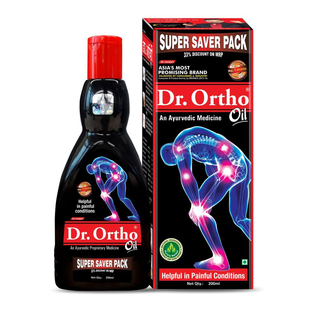 Dr.Ortho Ayurvedic Pain Relief Oil for Joints Pain, Knee & Back Pain 200ml- Super Saver Pack-image-6