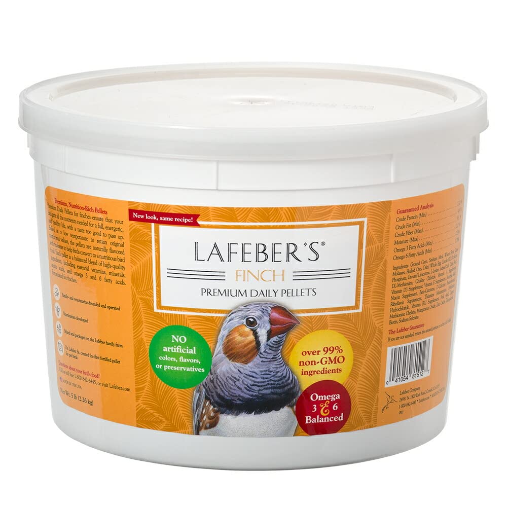 Premium Daily Diet Pellets Pet Bird Food, Made with Non-GMO and Human-Grade Ingredients, for Finches, 5 lb