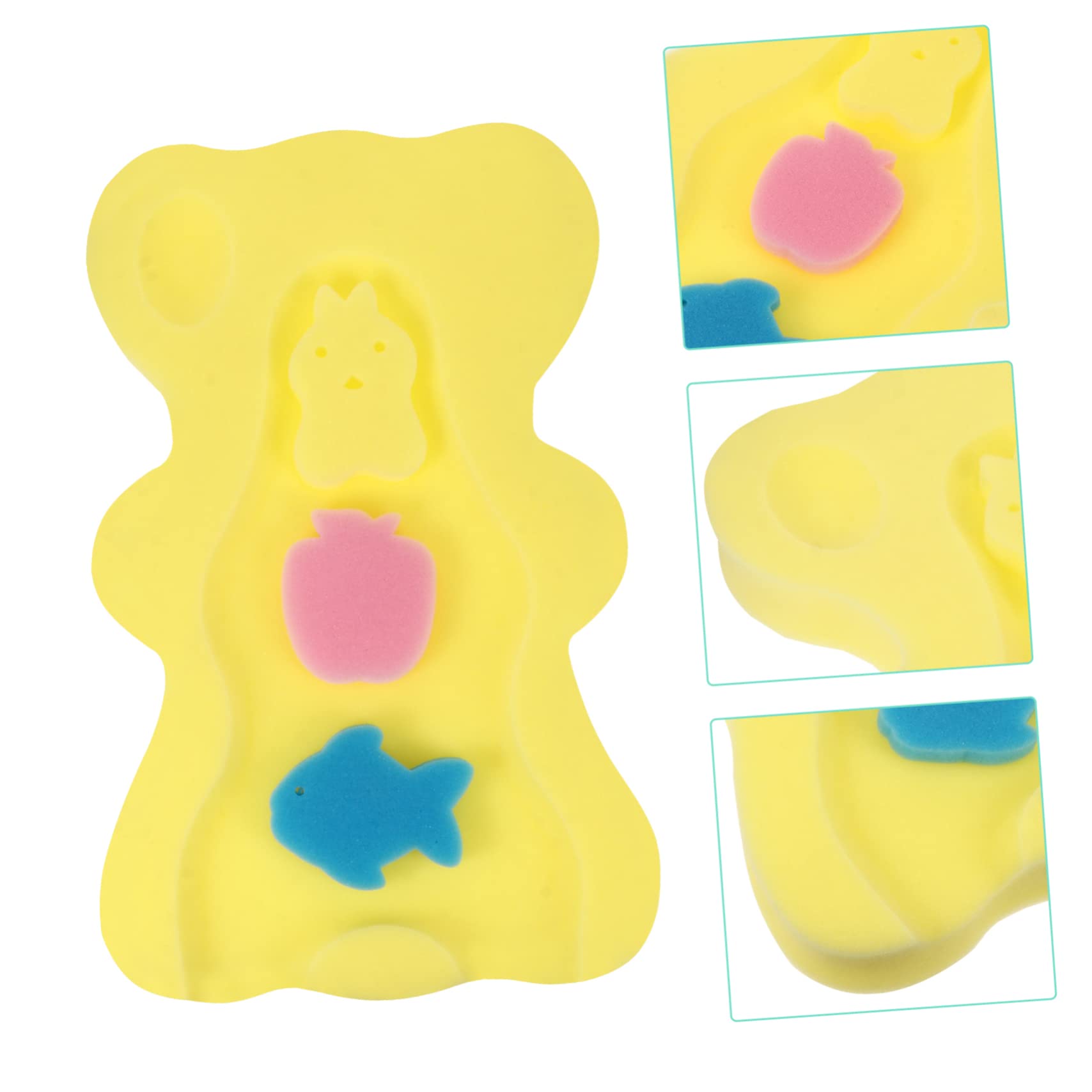 UPKOCH Almohadilla Bañera Bebe de Esponja Antideslizante Secado Rápido para Baño Infantil Forma de Oso, Adecuado Hora del Baño