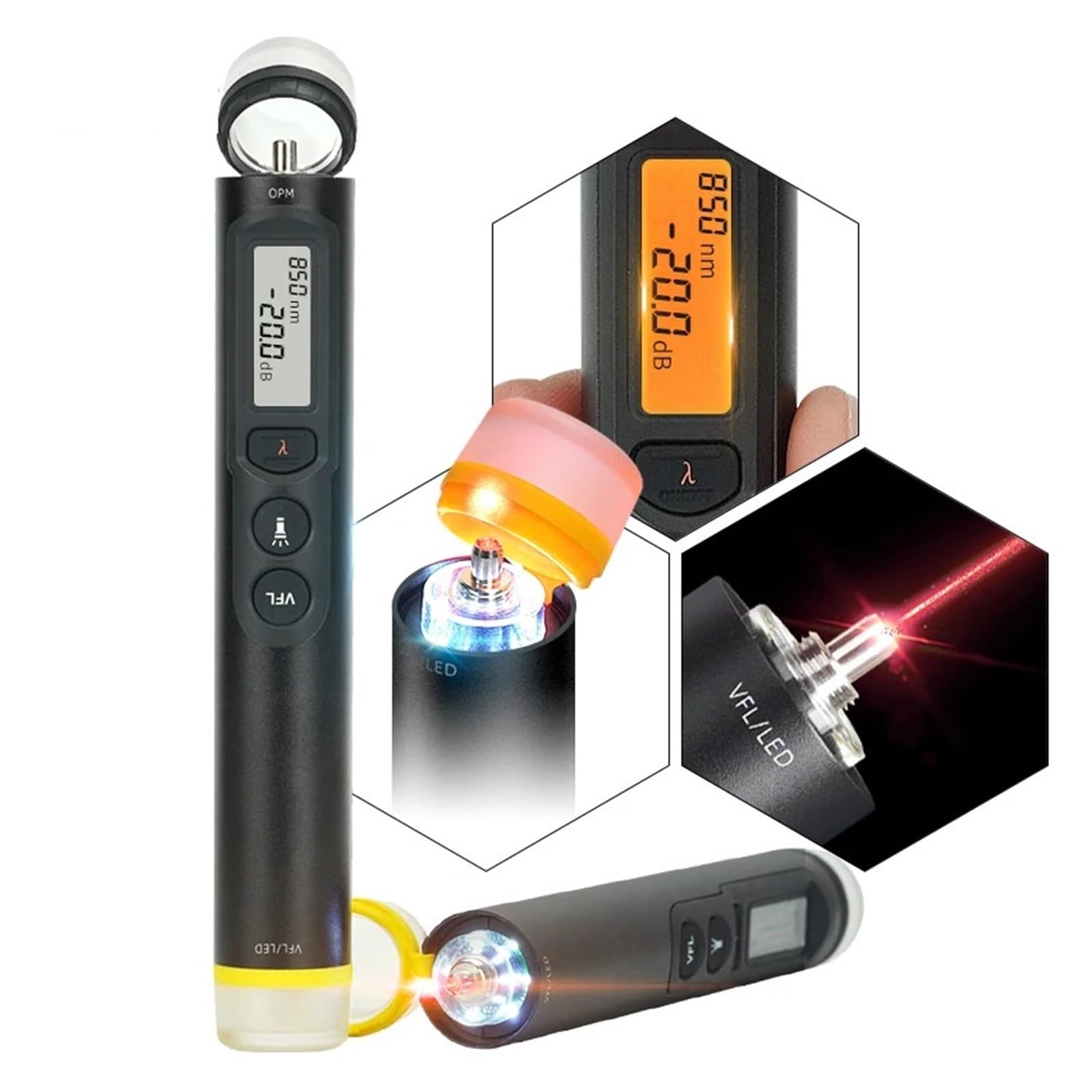 TFN 10KM/20KM/30KM Fiber Optic Tester Optical Power Meter VFL&OPM Visual Fault Locator(20KM)