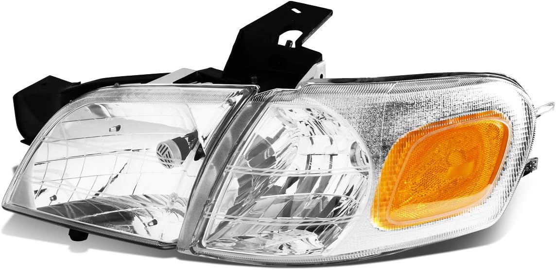 Auto Dynasty GM2503175 Factory Style Headlight Lamp Compatible with Venture Montana Silhouette 1997-2005, Passenger Right Side, Chrome Housing Amber Corner