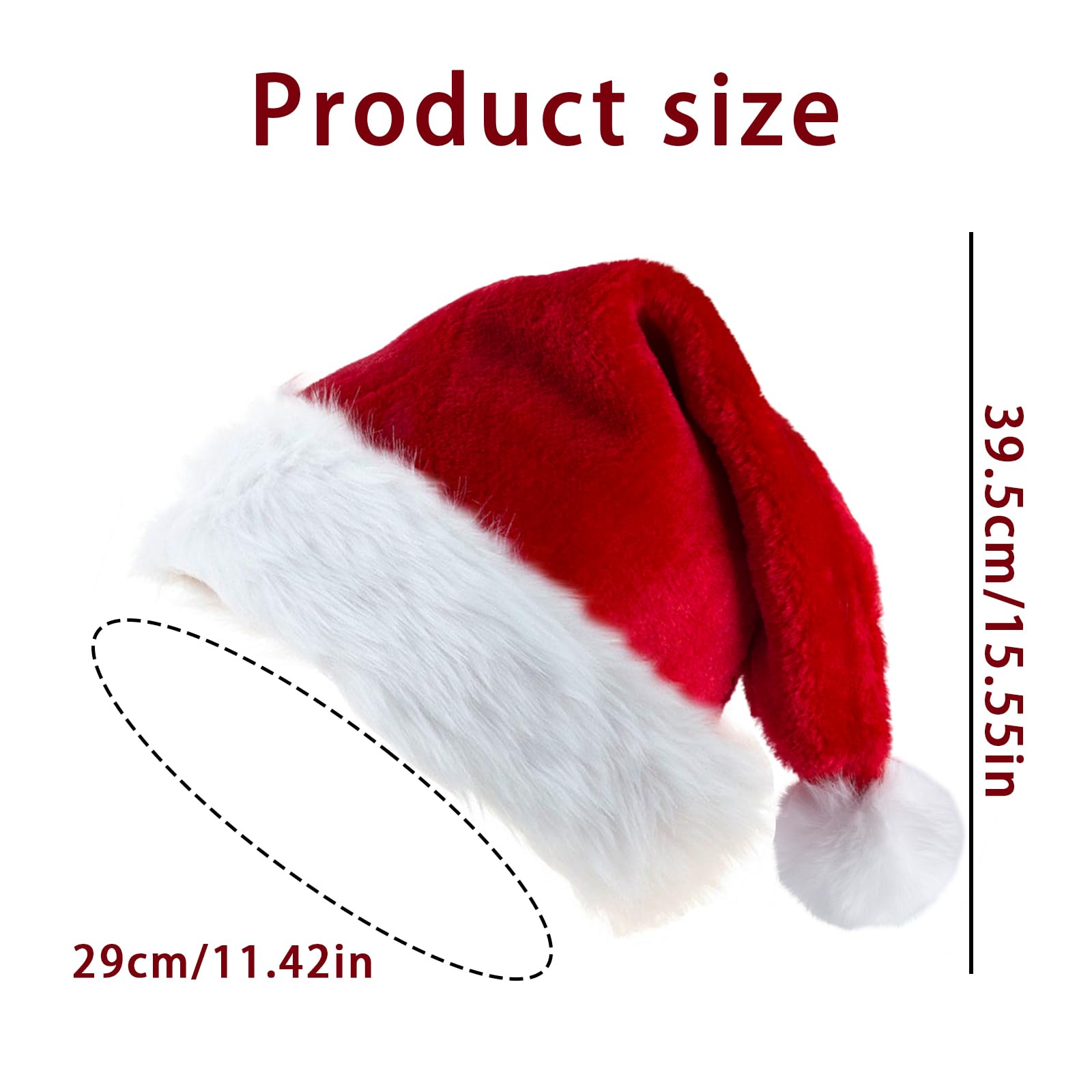 AYNKH Christmas Hats, Essential items for Christmas season Deluxe Plush Santa Hat - Image 4