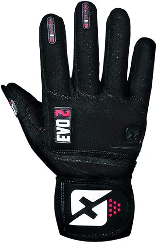 Miniatura 6 de skott Evo 2 guantes de levantamiento de pesas con soporte integrado para la muñeca, doble costura para mayor durabilidad, rasga con los mejores