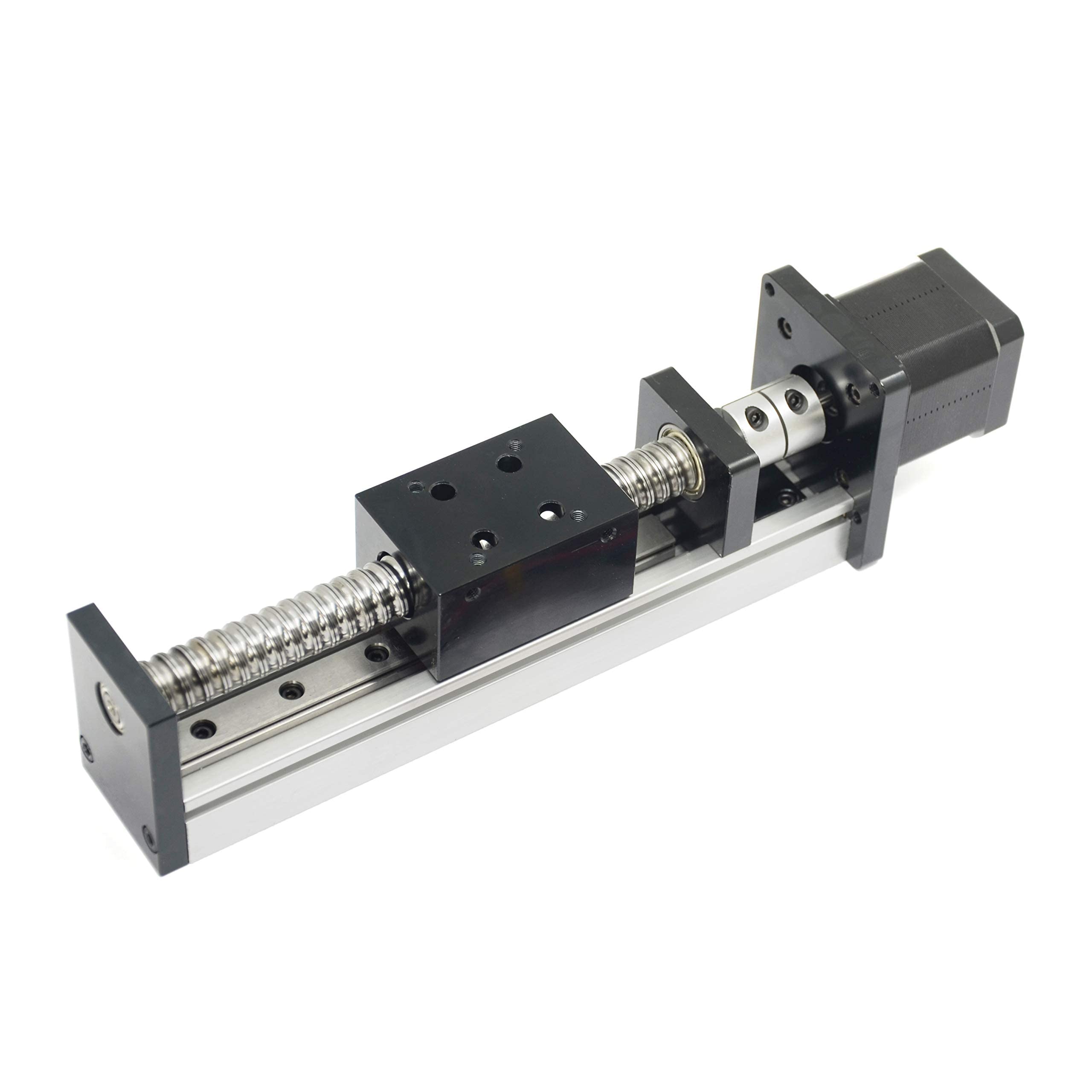 100mm effektive Länge Linear Schienenführung Kugelumlaufspindel SFU1605 mit quadratischen mit NEMA17 Schrittmotor für DIY CNC Router Teile X Y Z Linear Stage Actuator(Größe:100mm)