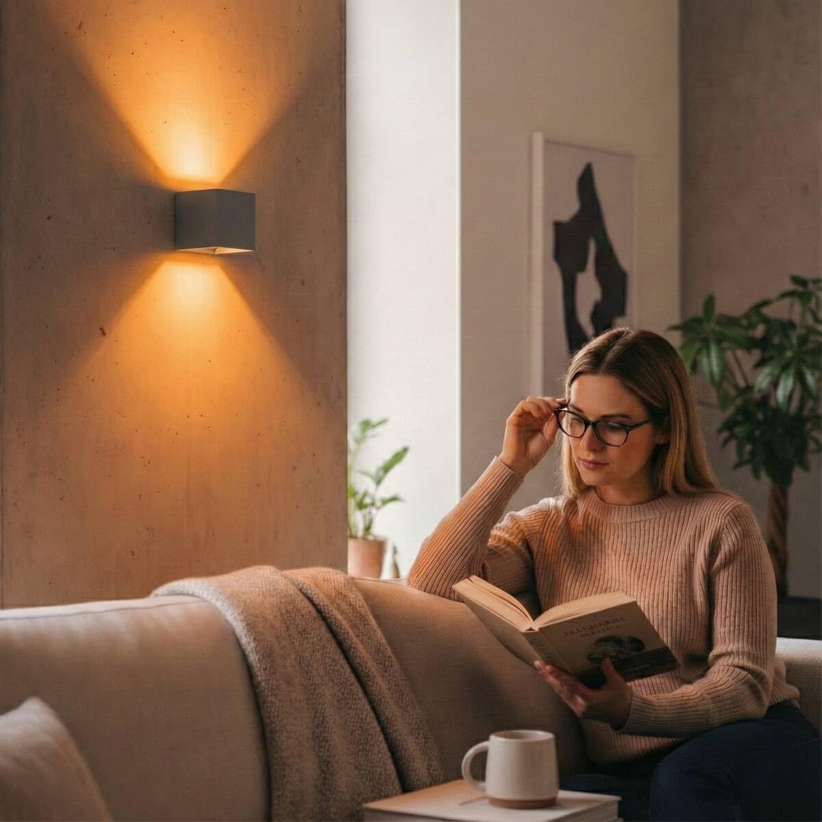 Metzler Lumic Smart LED Up Down Wandleuchte RGBW 6,5 W – App-Steuerung, dimmbar, verstellbarer Lichtwinkel 0–60°, IP65 Innen & Außen, RAL 7039 Quarzgrau