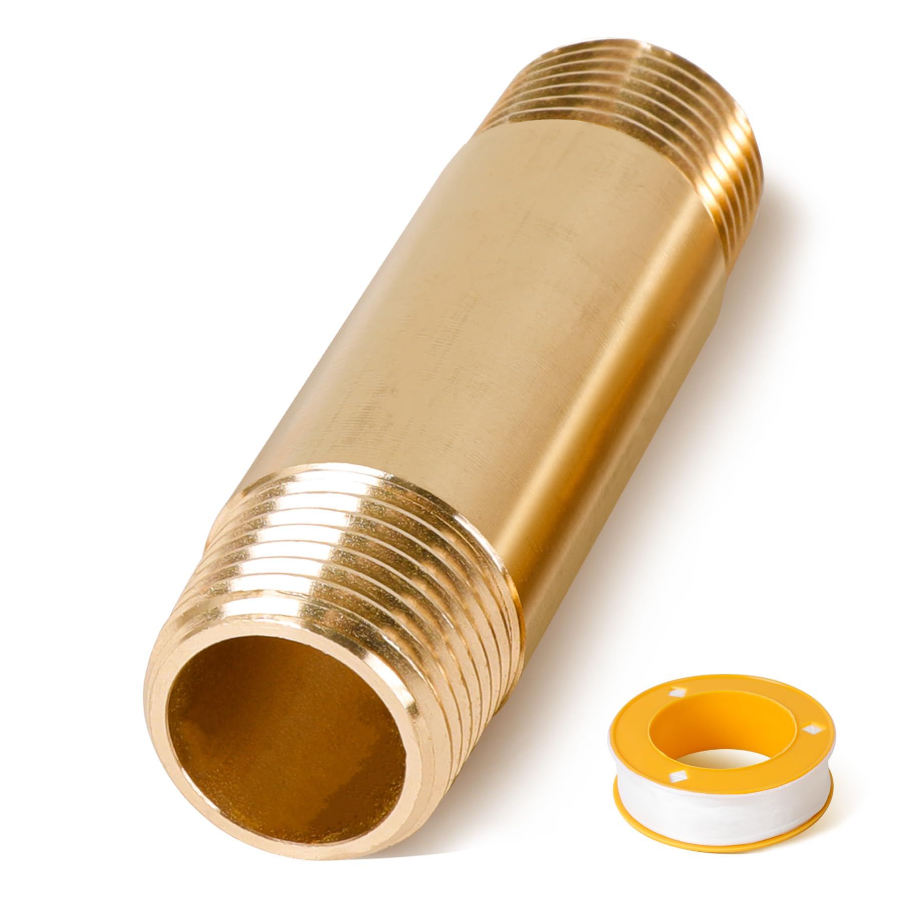 Metal Magery Brass Long Nipple 3/4" X 3/4", 3" Length, Male NPT Pipe Fitting (1