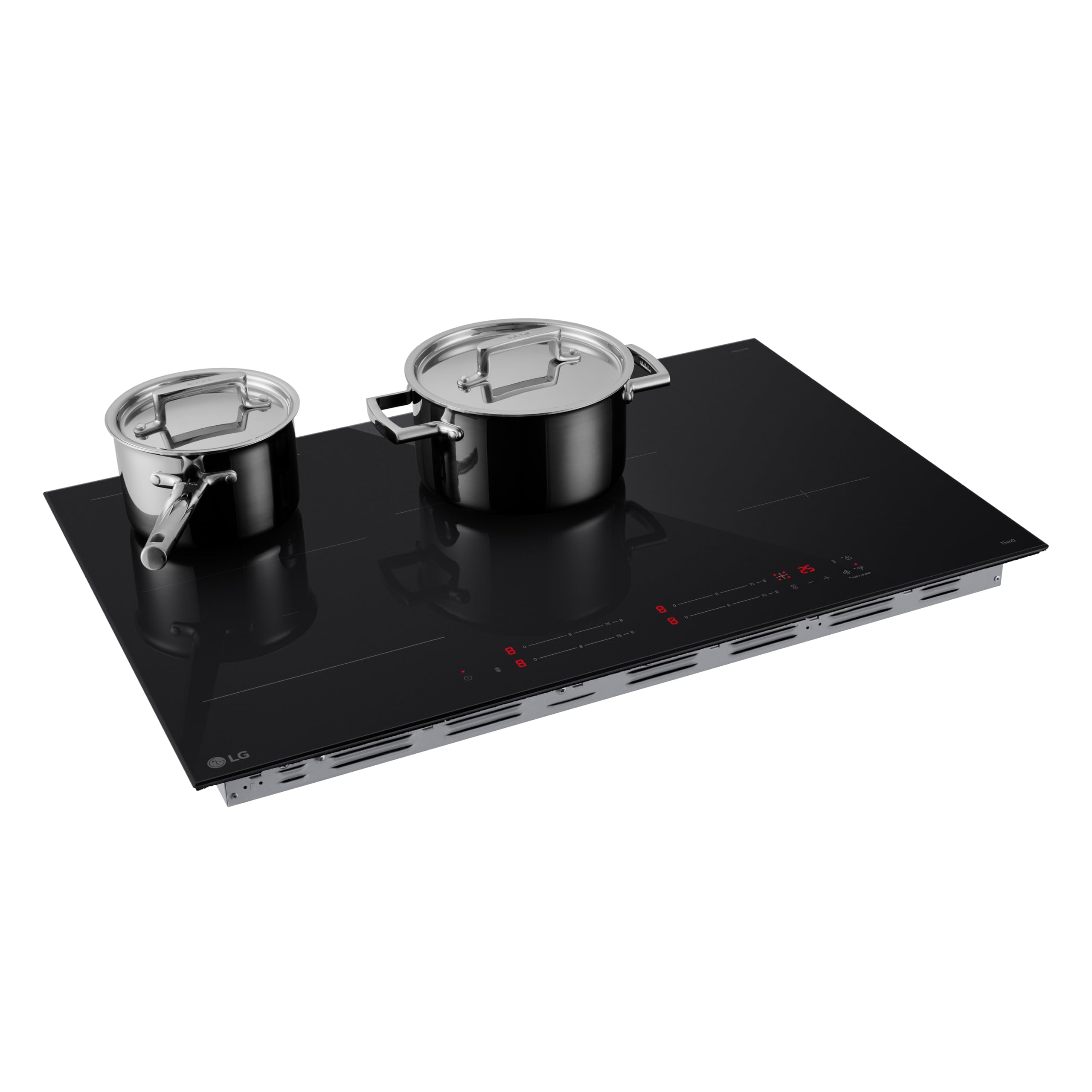 LG CI5Z3025BN Piano Cottura Induzione 75 cm, Potenza da 2.5 a 7.4kW, 4 Zone Totali, 1 Zona Flex, 15 Livelli di Potenza + Boost, Controlli Touch Slide Indipendenti, Wi-Fi, Vetro Ceramico, Nero