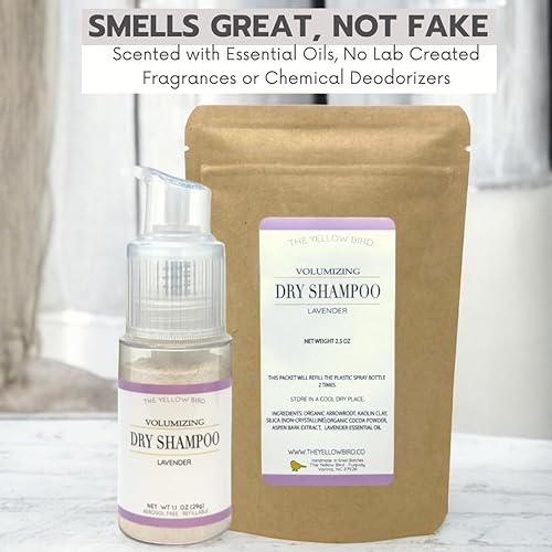 Miniatura 10 de Yellow Bird - Champú en polvo seco totalmente natural, sin aerosol, sin talco, en polvo voluminizador para cabello claro y oscuro.