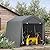 Outsunny 9' x 8' Carport Portable Garage, Heavy Duty Storage Tent, Patio Storage Shelter w/Anti-UV PE Cover and Double Zipper Doors, for Motorcycle Bike Garden Tools, Dark Gray