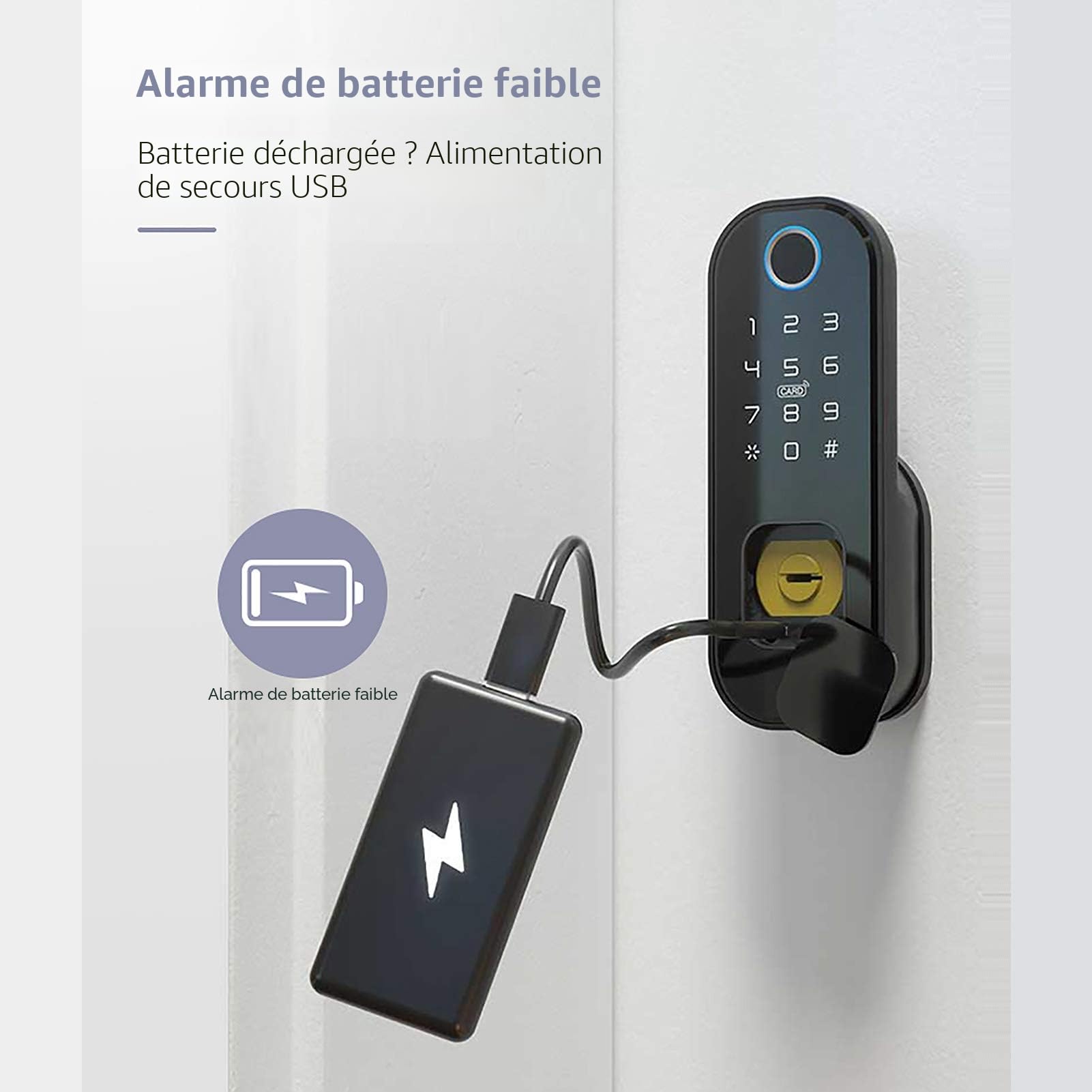 Serrure de porte intelligente WiFi avec empreinte digitale et clavier