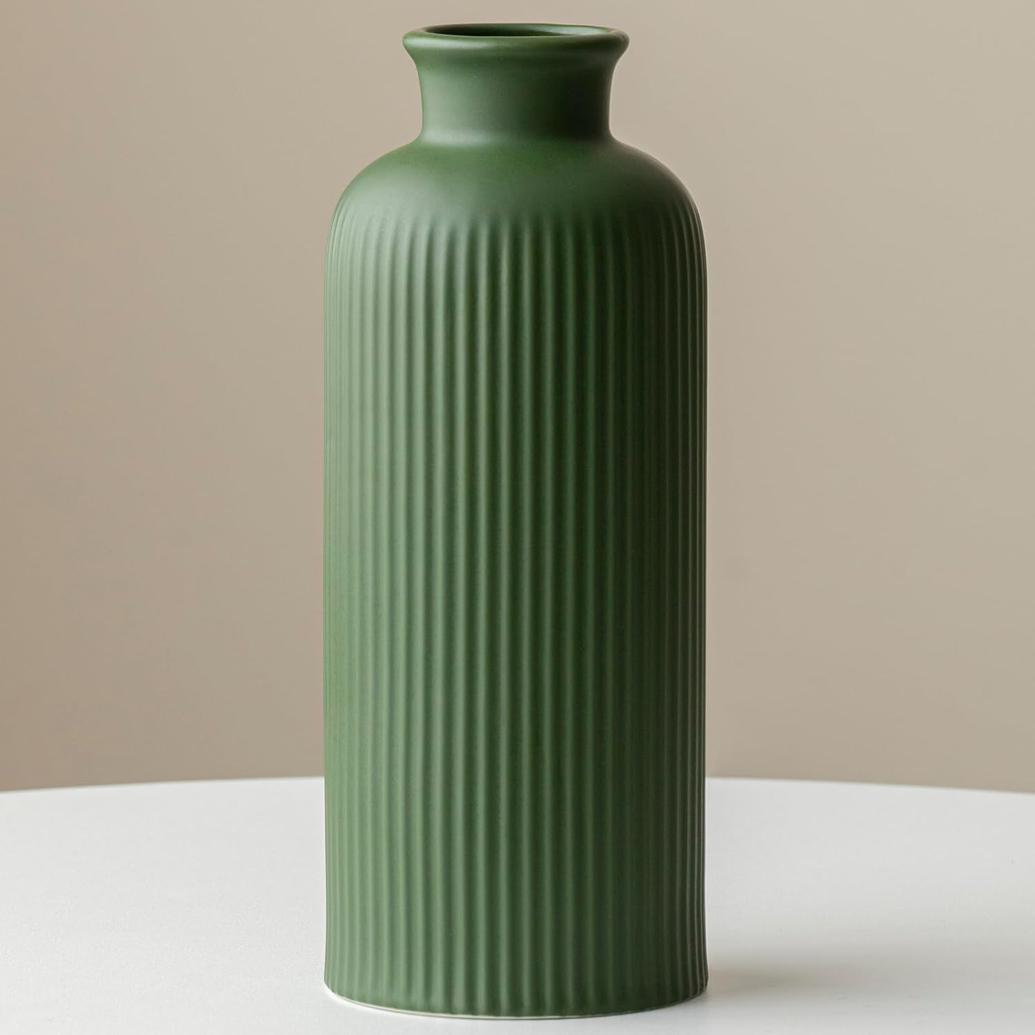Vaso verde mate VIVIDFLOW esmaltado para pampas
