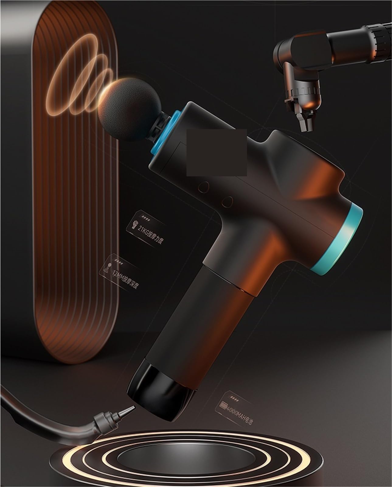 Pistola de Masaje, Pistola De Masaje Con Pantalla LCD Masajeador Músculos Profundos para Relajación Muscular