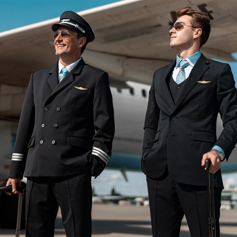 DICOSMETIC Wings Pin Bulk Pilot Metal Wing Pin Aviator Pins Air Force Senior Pilot Wing Gold Wing Pilot Badge Alloy Brooch Costume Lapel Pin for Hat Shirt Uniform - Image 5