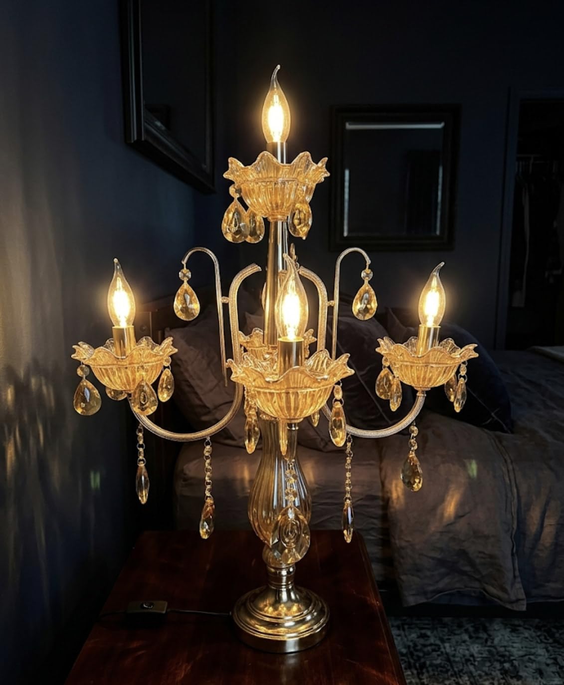Sanleen Traditional Bedside Metal Table Lamp/Light Lamp for Home Decor(15 inch, Brown)-image-6