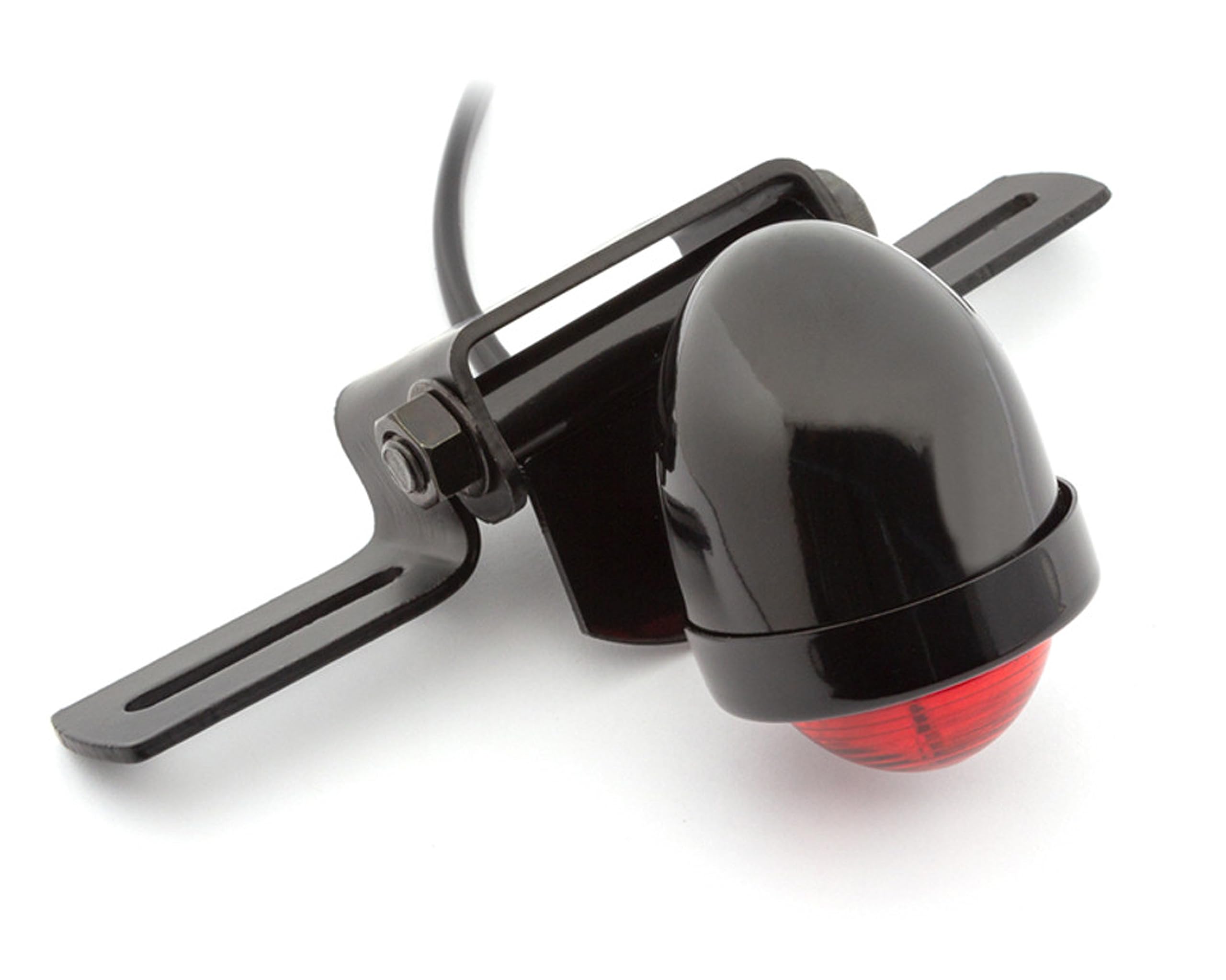 Feu Stop/arrière Moto Avec Support Plaque - Fixation Sur Essieu - 12V - Style Rétro - Non Homologué