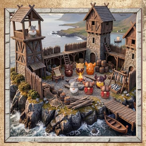Set de 60 Mini Figuras Gnomos Vikingos de Resina miniatura 2