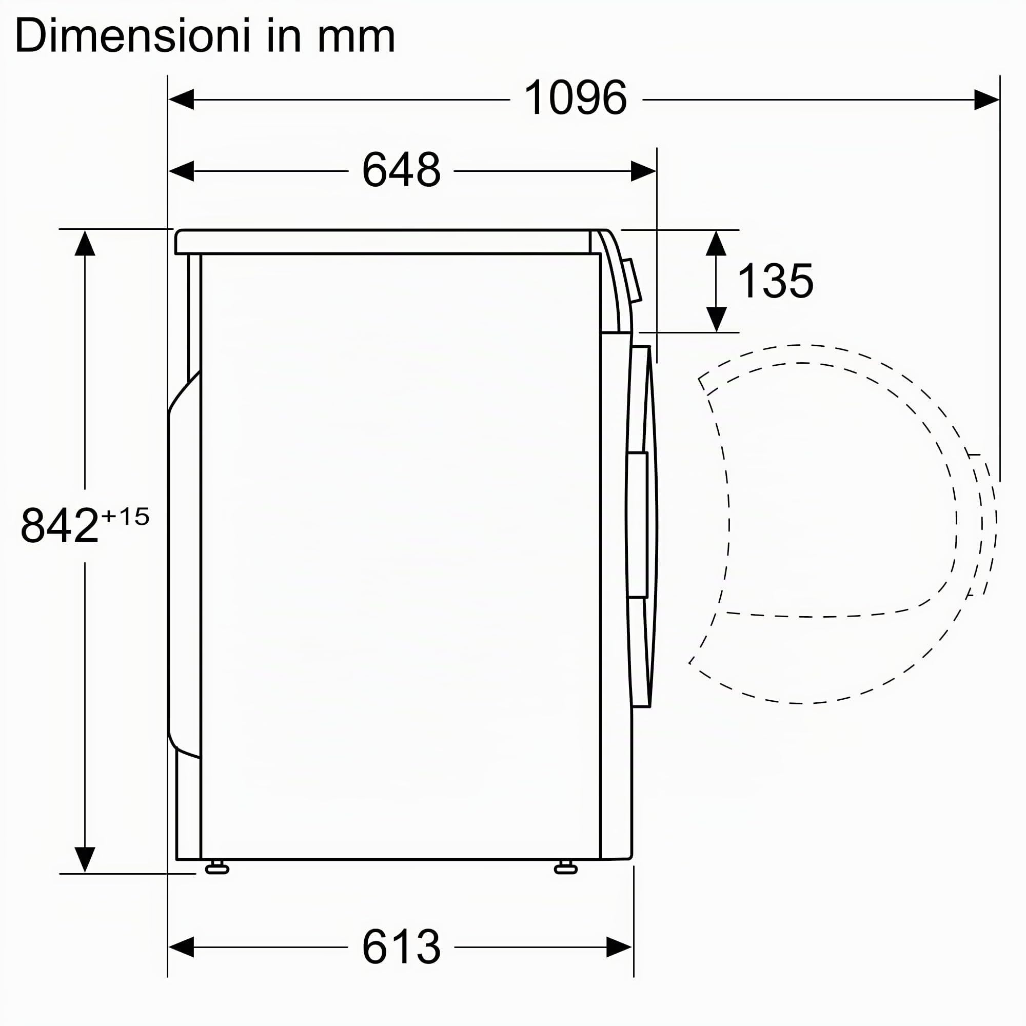 Bosch WQG241A5IT Serie 6 Asciugatrice a pompa di calore, 9 kg, Classe energetica E, Sensori di asciugatura intelligenti, Filtro semplice da pulire, Riduce le pieghe,Bianco, 60 Cm