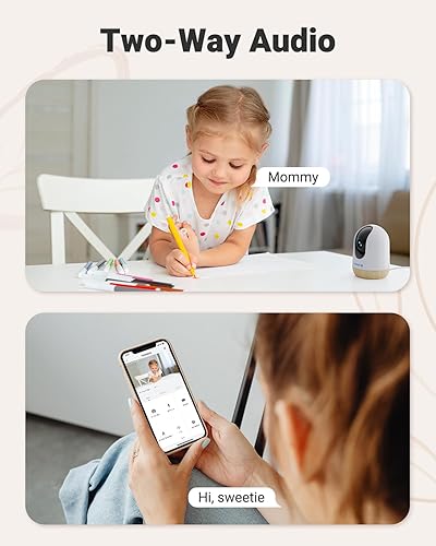 Miniatura 7 de MUBVIEW Cámaras panorámicasinclinables para seguridad del hogar en interiores, cámara de 5MP para mascotasgatosperros con aplicación de teléfono,