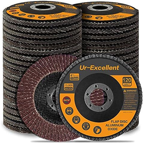40PCS 115mm Flap Disc - 4-1/2 Inch - Sanding Grinding Wheel for Angle Grinder Type #27 - Aluminum Oxide Abrasive - Assorted 40 60 80 120 Grits… Cover