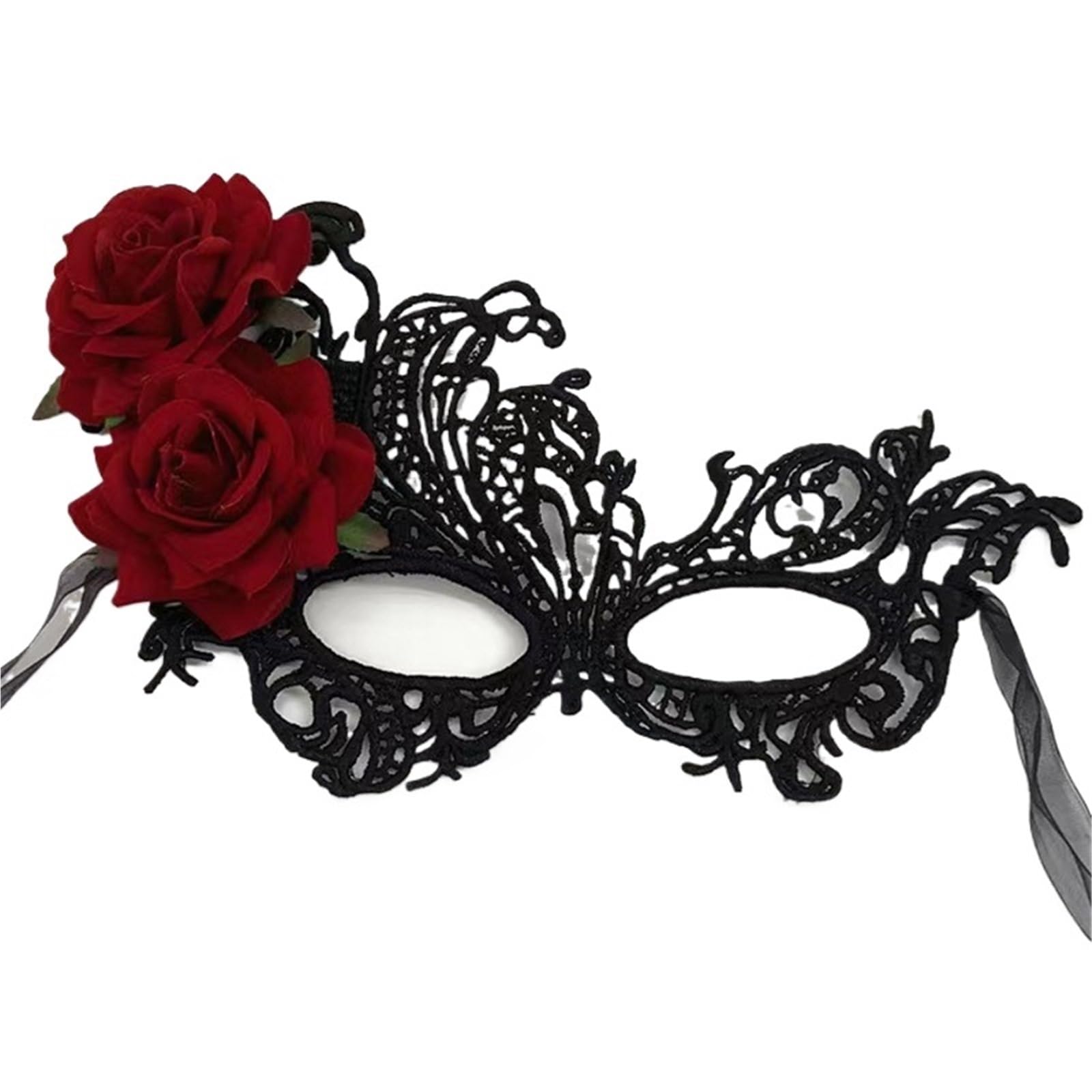 Qauucp Women's 6 Masquerade Mask Gilded Thick Lace Rose Mask Party Half Face Masquerade Sexy Fun Eyeshade For (6)