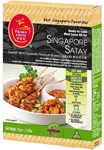 Prima Taste Singapore Kebab Satay Sauce Kit, 9.7-Ounce Boxes (Pack of 4)