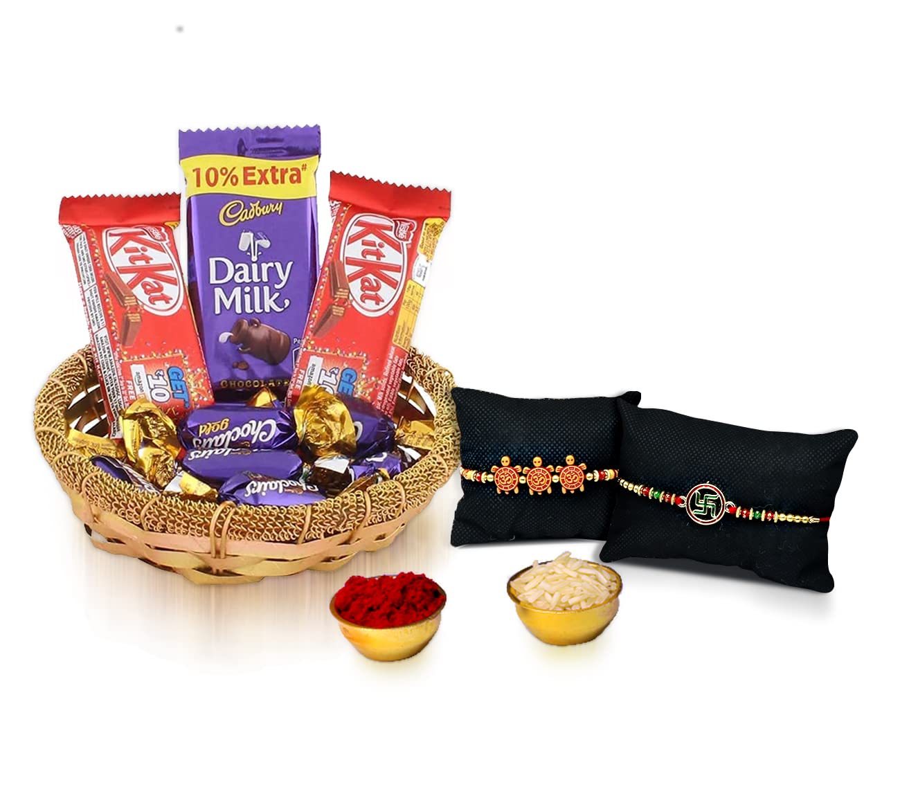 Khakee Rakhi set of 2 with Assorted chocolate 2 Nestle kitkat, 1 Dairymilk, 5 eclair chocolate and Roli chawal(ccs01) (B0B7XL1PDH) Amazon Price History, Amazon Price Tracker