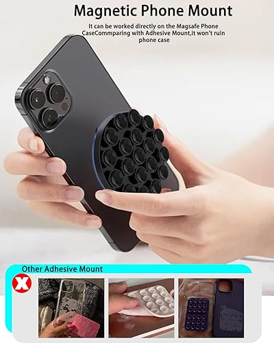 Miniatura 3 de omee Funda magnética de silicona fuerte para teléfono con ventosa, accesorio magnético para todas las fundas de teléfono, soporte de espejo para