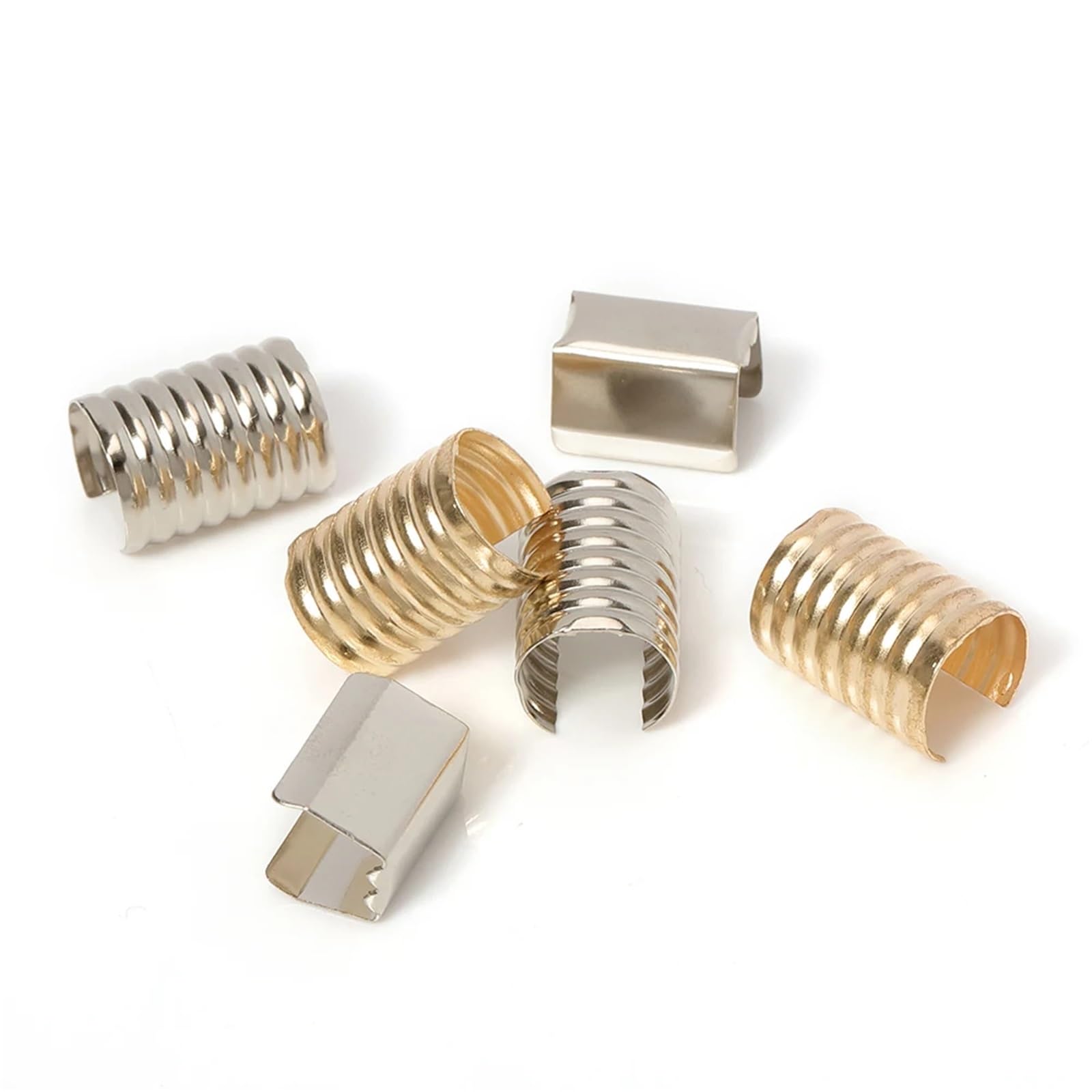 Koraliki zaciskane 600 sztuk/partia 8x13mm okrągły zapięcie zaciskanie liny sznurek składany klips akcesoria dla majsterkowiczów akcesoria do wyrobu biżuterii akcesoria(7x13mm rhodium)