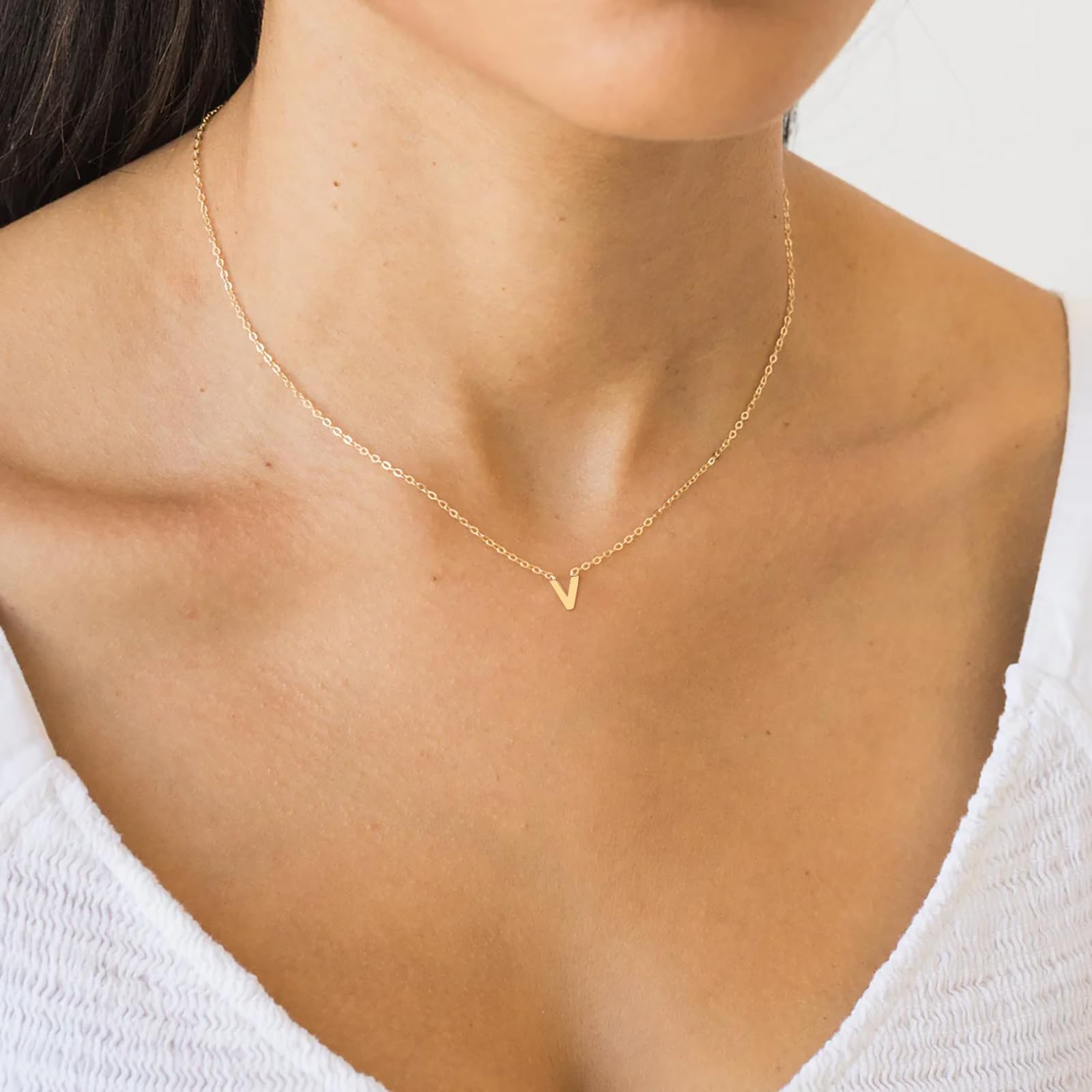 Mehrschichtige Initialen-Halsketten für Frauen, 14-Karat-Gold-Buchstabenanhänger, mehrschichtige Halskette 26 Großbuchstaben AZ für Frauen und Mädchen, Schmuck